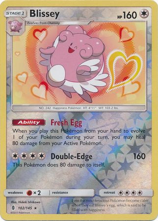 Blissey - 102/145 - Holo Rare Reverse Holo