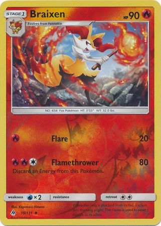 Braixen - 16/131 - Uncommon Reverse Holo