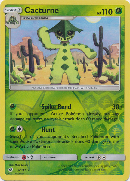 Cacturne - 6/111 - Rare Reverse Holo