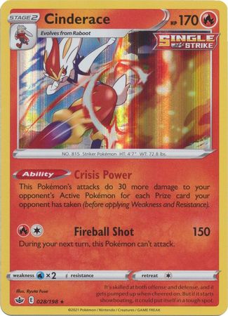 Cinderace - 28/198 - Non-Holo Rare Theme Deck