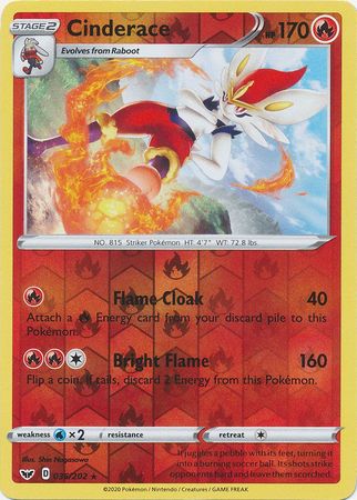 Cinderace - 36/202 - Rare Reverse Holo