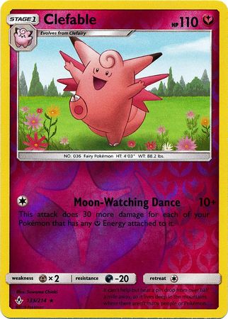 Clefable - 133/214 - Rare Reverse Holo