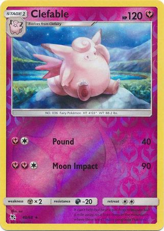 Clefable - 40/68 - Rare Reverse Holo