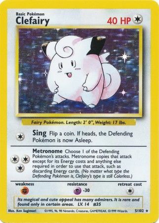 Clefairy - 5/102 - Holo Rare - Played