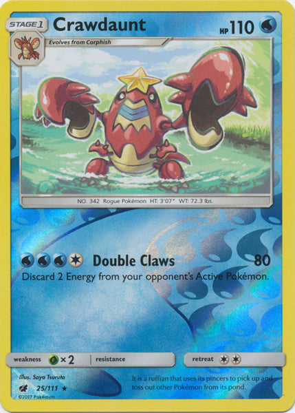 Crawdaunt - 25/111 - Rare Reverse Holo