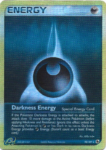 Darkness Energy - 93/109 - Rare Reverse Holo - Lightly Played