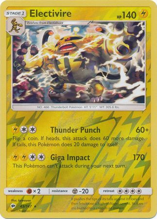 Electivire - 43/147 - Rare Reverse Holo