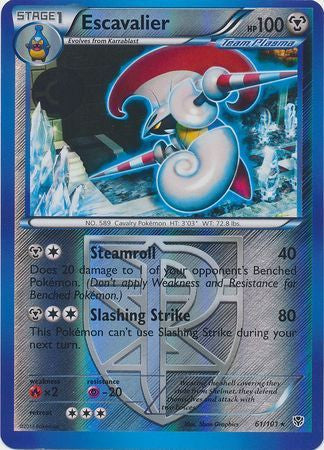 Escavalier - 61/101 - Rare Reverse Holo