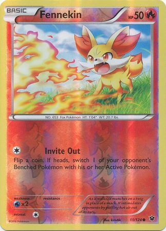 011/124 - Fennekin - Common Reverse Holo