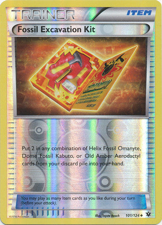 101/124 - Fossil Excavation Kit - Uncommon Reverse Holo