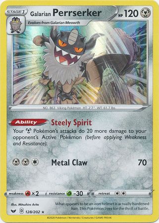 Galarian Perrseker - 128/202 - Holo Rare