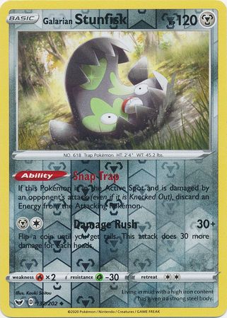 Galarian Stunfisk - 132/202 - Uncommon Reverse Holo