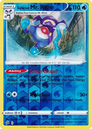 Galarian Mr. Rime - 38/192 - Rare Reverse Holo