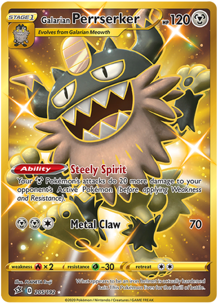 Galarian Perrserker Secret Rare - 205/192 - Secret Rare