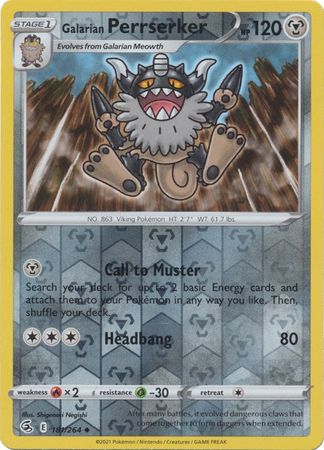 Galarian Perrserker - 181/264 - Uncommon Reverse Holo