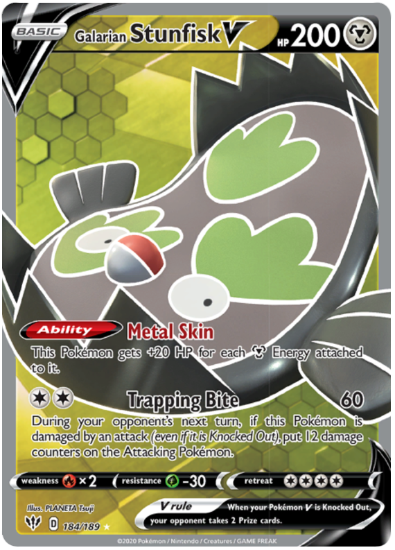 Galarian Stunfisk V Full Art - 184/189 - Ultra Rare