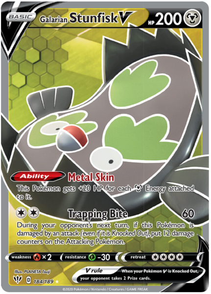 Galarian Stunfisk V Full Art - 184/189 - Ultra Rare