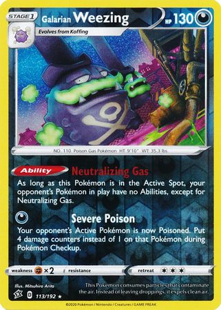 Galarian Weezing - 113/192 - Holo Rare Reverse Holo