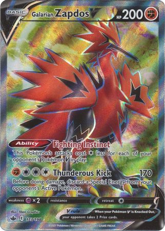 Galarian Zapdos V Full Art - 173/198 - Ultra Rare