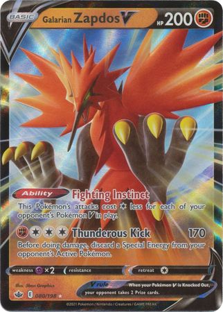 Galarian Zapdos V - 80/198 - Ultra Rare