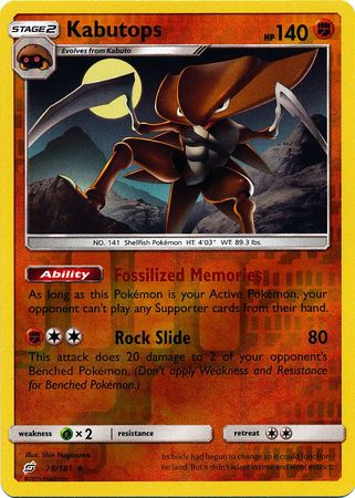 Kabutops - 78/181 - Rare Reverse Holo