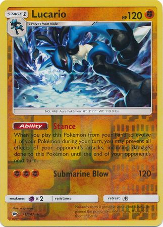 Lucario - 71/147 - Holo Rare Reverse Holo