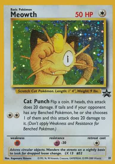 Meowth Holo (Gameboy) - 10 - Black Star Promo - Played