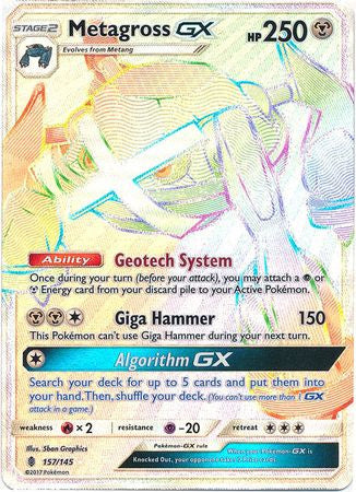 Metagross GX Secret Rare - 157/145 - Hyper Rare