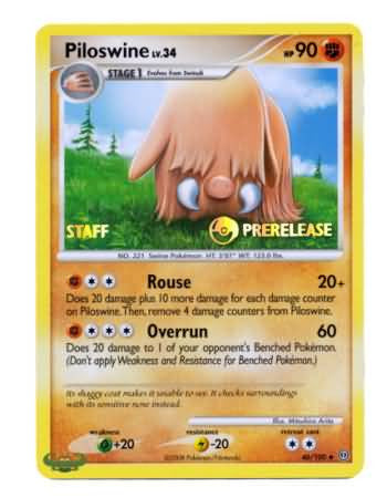 Piloswine Pre-Release STAFF - 46/100 - Uncommon