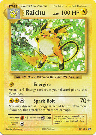 Raichu - 36/108 - Rare Non Holo