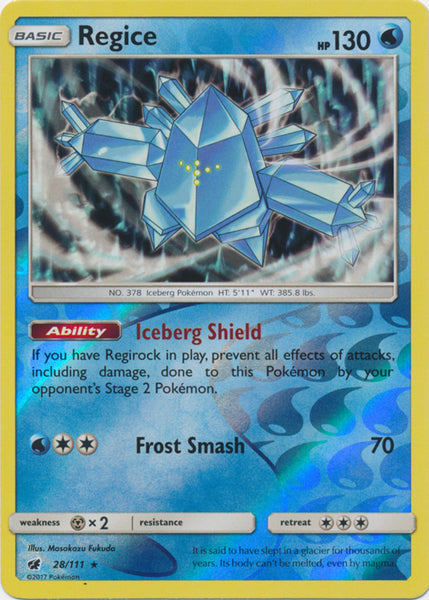 Regice - 28/111 - Holo Rare Reverse Holo
