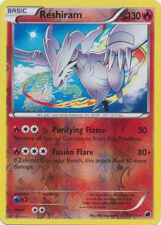 Reshiram - 17/116 - Holo Rare Reverse Holo