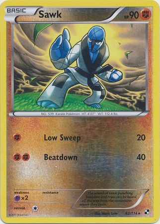 Sawk - 62/114 - Rare Reverse Holo
