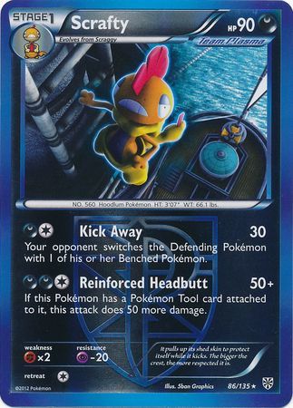 Scrafty - 86/135 - Rare Reverse Holo