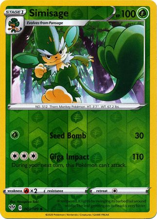 Simisage - 7/189 - Uncommon Reverse Holo