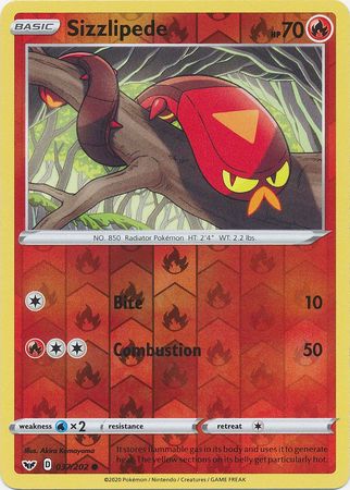 Sizzlipede - 37/202 - Common Reverse Holo