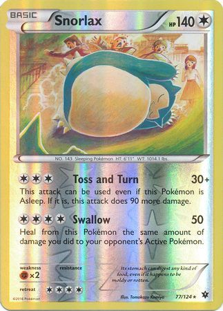 077/124 - Snorlax - Rare Reverse Holo
