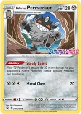 Galarian Perrserker Pre Release Pack, Sealed - SWSH008 - Promo