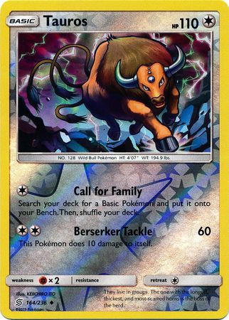 Tauros - 164/236 - Uncommon Reverse Holo
