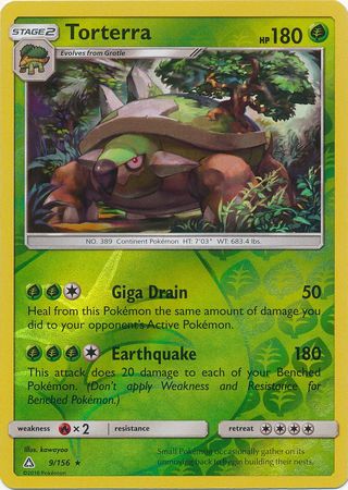 Torterra - 9/156 - Holo Rare Reverse Holo