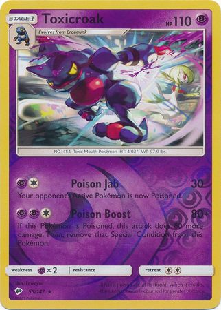Toxicroak - 55/147 - Rare Reverse Holo