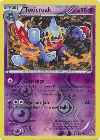 Toxicroak - 63/113 - Rare Reverse Holo