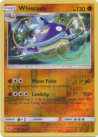 Whiscash - 71/145 - Rare Reverse Holo
