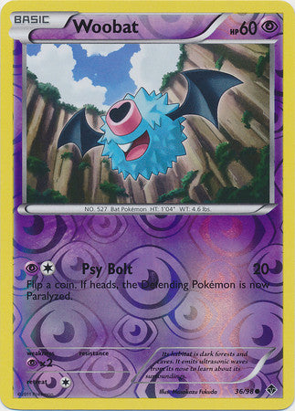 Woobat - 36/98 - Common Reverse Holo