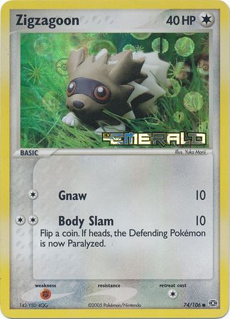 Zigzagoon - 74/106 - Common Reverse Holo